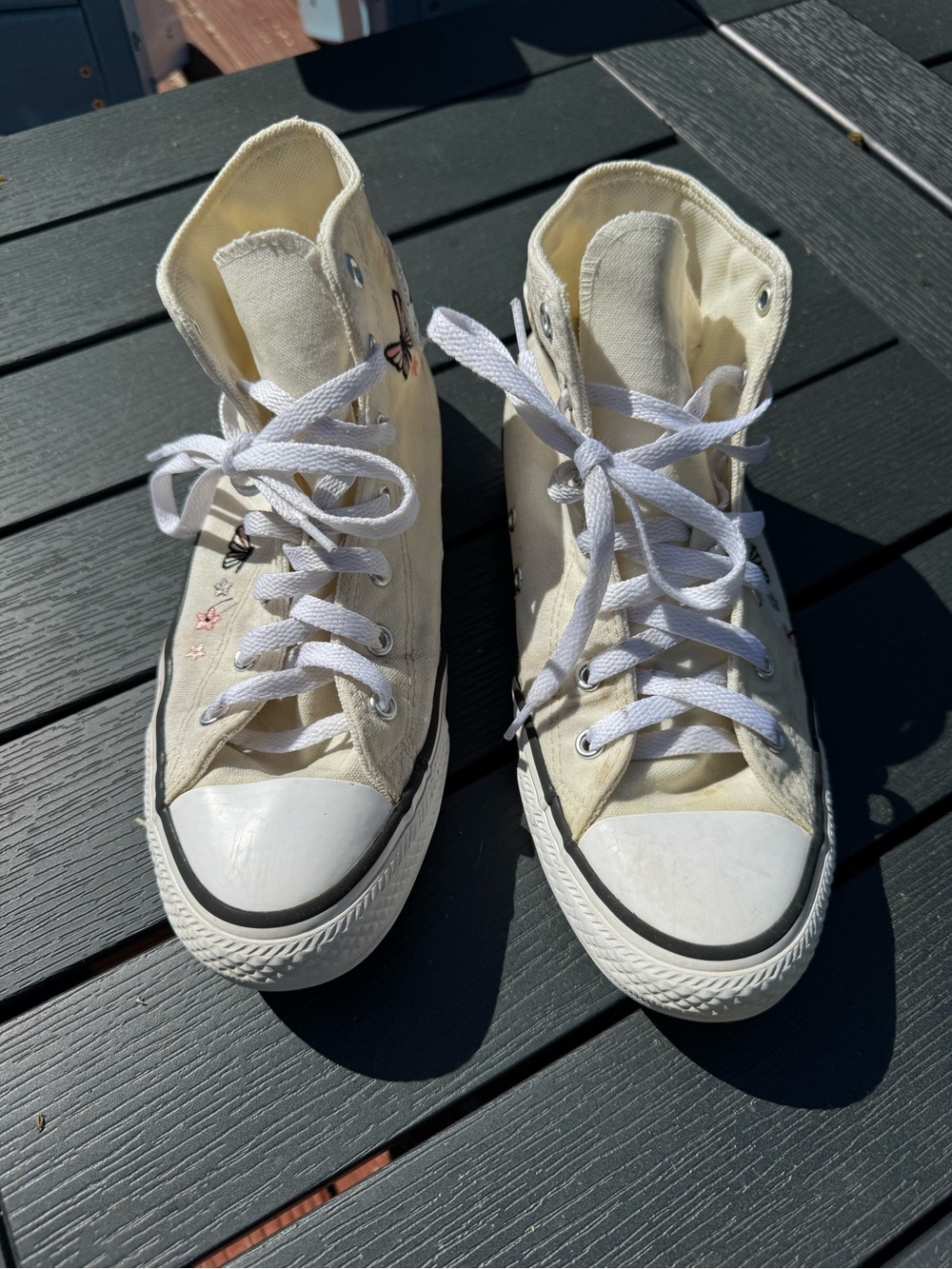 Converse All Star Chuck Taylor High-Top Canvas Sneakers with Flower Embroidery